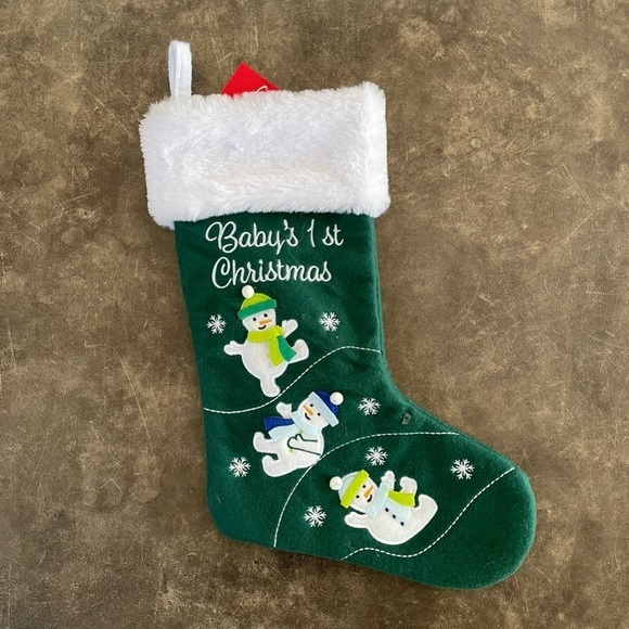 Holiday Home Christmas Stocking Baby's First Christmas 3D Snowman Xmas Gift - Picture 2 of 8